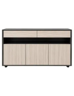 3 pcs EDGE Series Credenza – Black Medium Height Cabinet