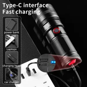 كشاف يدوي خااارق للرحلات والتخييم ويشحن جوالك عند الطوارئ