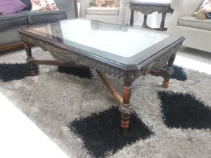 طقم طاولات 3 قطع طاولة وسط وجانبيات