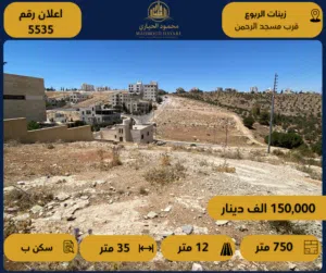 Residential Land for Sale in Amman Zinat Al-Rubue