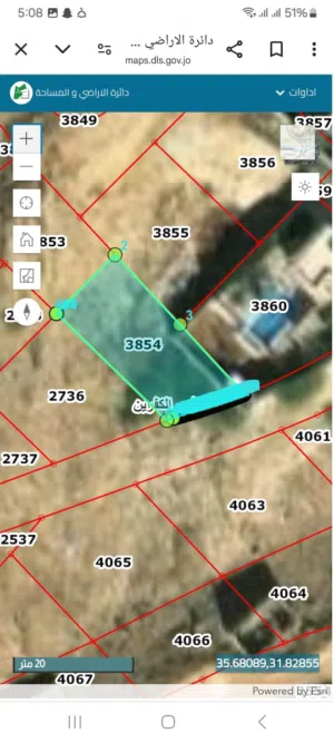 ارض للبيع الغور الروضة منسف ابو زيد المساحه 368 الأرض عاليه ومطله على البحر الميت قرب الجامع