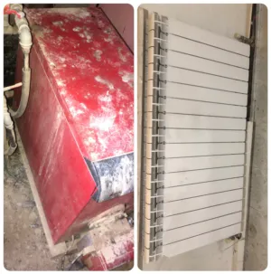 ماطور تدفئة مركزية مع خزان سولار مع الراديترات (المشعاعات)