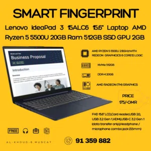 Lenovo IdeaPad 3 15ALC6 15.6 Laptop AMD Ryzen 5 5500U 20GB Ram 512GB SSD GPU 2GB