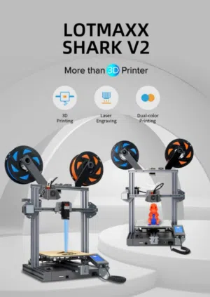 Lotmaxx SC-10 Shark V2 double color 3D Printer & Laser engraver  طابعه 3d بلونين مع طابعه باليزر