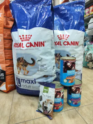 اكل كلاب ورويال كانين ماكسي ادولف 15 كيلو مع هديتين علبه1.200 كغم + تريت