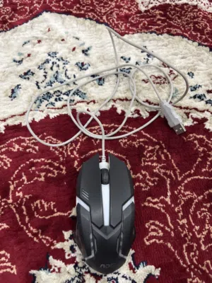ماوسAOC ابيض واسود مع سلك+RGB