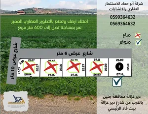 Mixed Use Land for Sale in Jenin Deir Ghazala