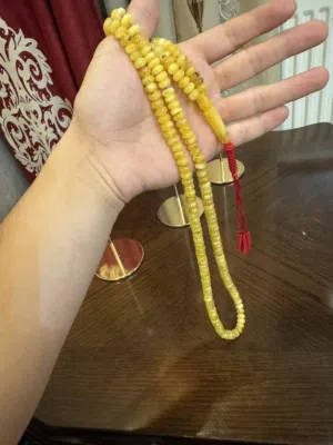 مسبحه كهرمان كلنغرادي شوائب خفيف