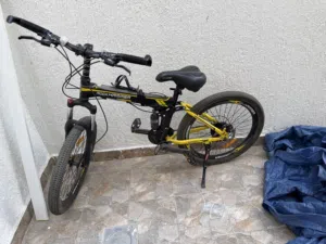 Mountain yellow mountain bike