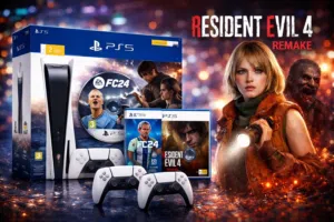 Ps5 شبه جديد معاه ذراعين تحكم و دسكتين و مخزنات فيه ألعاب