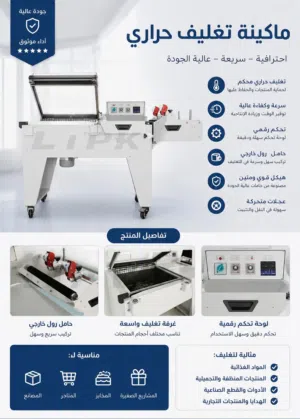 مكينة تغليف شرنك حراري نصف أوتوماتيك