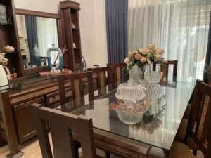 غرفة سفره خشب صوليد ثقيل مع خيزران