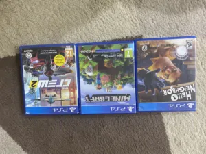 PS4 Games Bundle – Minecraft + Hello Neighbor + The Crew 2  Negotiable