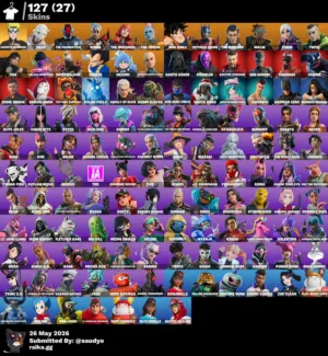للبيع حساب فورت نايت وبسعر كسررر يربط كلشي وفيه 130 سكن ورقصات ايتم شوب  وسكنات عرف وتفاصيل قوييييية