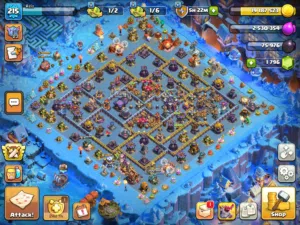 قرية كلاش اوف كلانس + كلاش رويال على نفس الايميل للبيع مع كلان كلانس لفل 7 تفاصيل اقرا الوصف لو سمحت