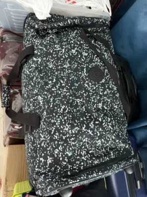 Kipling Navy abstract print rolling large 95L luggage travel bag with handle