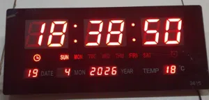 Simple LED Plug-in Digital Wall Clock, Multifunctional Intelligent Electronic Clock, Living Room H
