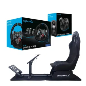 G29 logitech steering wheel with everything and deadskull seat