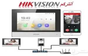انتركم اي بي يدعم البطاقة والفتح عن طريق الجوال ماركة هيكفيوجن يحتوى على كاميرا خارجية وشاشة وسوتش