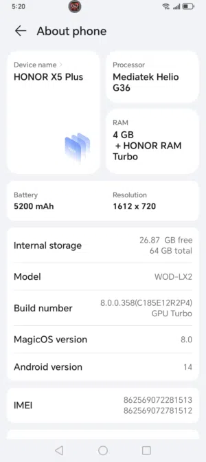 HONOR X5 plus للبدل على اندرويد فقط وشرط 5g