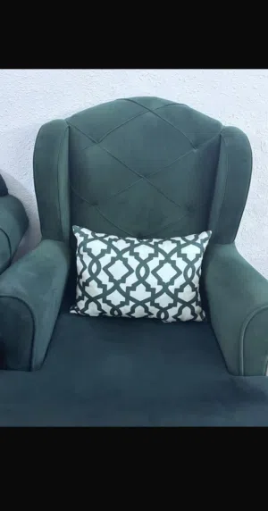 طقم كنب اخضر ملكي نظيف