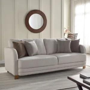 طقم كنب قماش 6 مقاعد (3+3) – جديدة كليًا من هوم سنتر