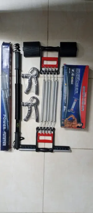 بكج معدات تمارين المقاومة الرياضي 4 قطع زنبركات فتح و شد طقم تدريب رياضي زمبركات تمارين رياضيه