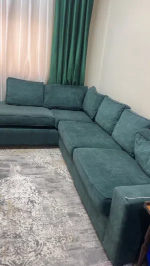 كورنر استعمال بسيط خشب سويد مريح جدا بالجلوس