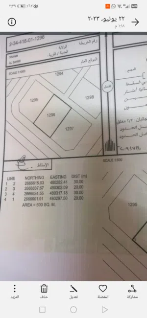 ارض للبيع في الصحمي