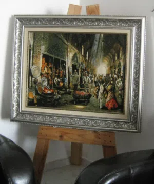 Very nice Handwoven original Persian carpet with frame