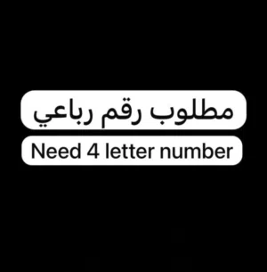 مطلوب رقم سيارة رباعي