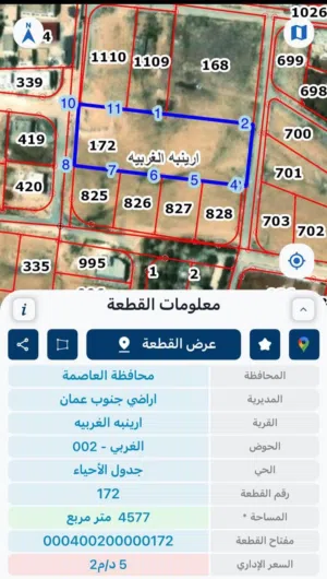 Residential Land for Sale in Amman Areinba Al Gharbiyah