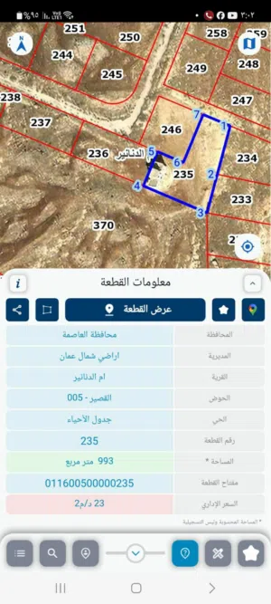 ارض للبيع المستعجل في ام الدنانير