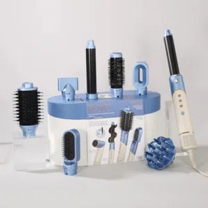 ENZO Professional 6-in-1 Air StyMultifunction Hair Styler Set with Multiple Brush Attachments