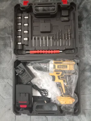 للبيع دريل كهربائي مع بطاريه وحده 21 فولت