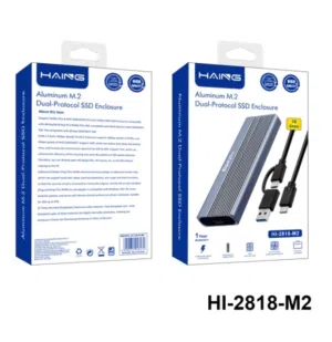 HAING HI-2818-M2 M2 NVME 2in1 SSD Case Aluminum alloy shell حافظة هارد ديسك