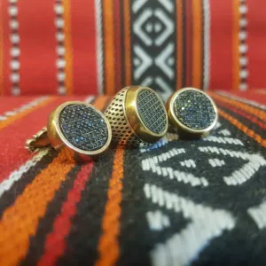 طقم خاتم و كبك فضة رجالي عيار 925