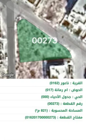 ارض بموقع مميز موقع فلل وقصور على ثلاث شوارع بين ناعور ومرج الحمام