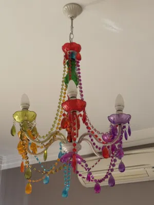 ثريا كريستال ملون بستة مصابيح