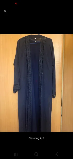navy blue abaya with inner dress long sleeves size 56 new