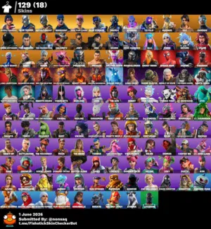 حساب فورت  129 سكن من السيزون الثاني في رقصة فلوس