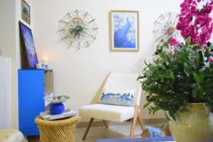 White accent chair