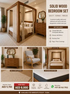 SOLID WOOD BEDROOM SET Premium Quality • Timeless Design • Built to Last