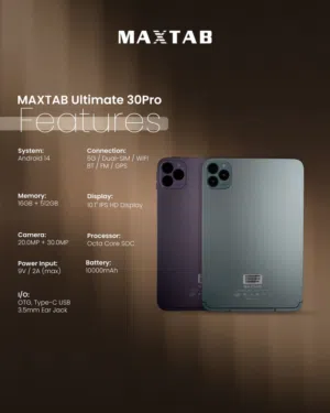ماكس تاب 5G الفاخر شبيه الآيفون ذو المواصفات العالية شاشة 10 إنش 512 جيجا اندرويد 14 وبطارية 10000