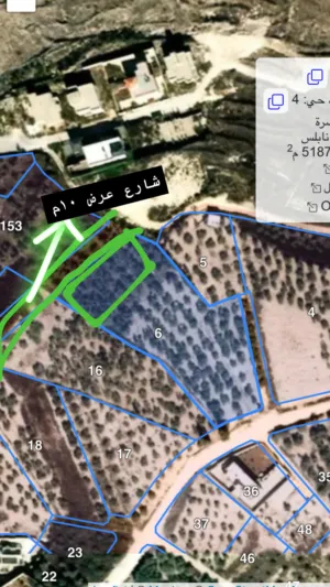 قطعة أرض سكنية مميزة للبيع غرب نابلس