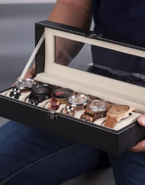 بوكس صندوق حفظ الساعات 6 خانات جلد