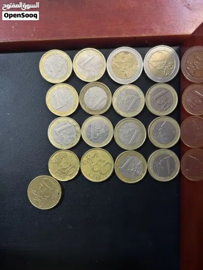 عدد 17 coins فئة يورو بتواريخ مختلفه قيمتهم 17.20 يورو 3