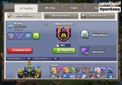 Clash of clans townhall 17 pretty maxed (th16) + th16 rushed base free 3