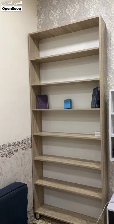 رف خشب سبع طوابق يصلح لديكور الكتب 2