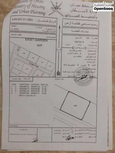 ارض سكنية في بركاء مفتوحه علي ثلاث اتجاهات Residential land in Barka, open on three sides 4